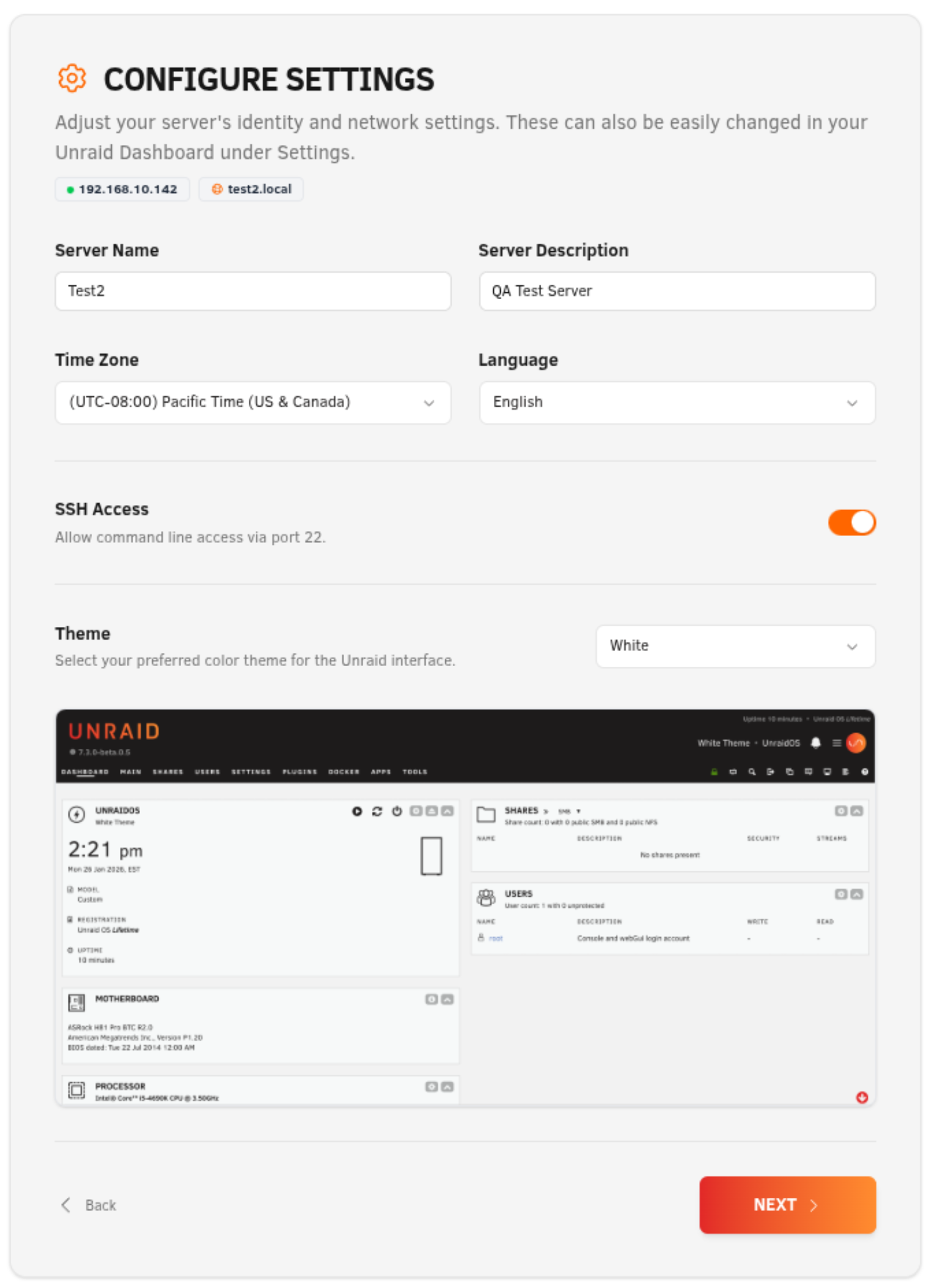 Paso 2: Configurar ajustes
